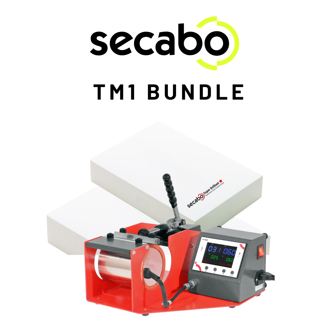 Secabo Super Summer : 1x Secabo presse à tasses TM1 + 100 feuilles de papier à sublimation Secabo SunGlow A4