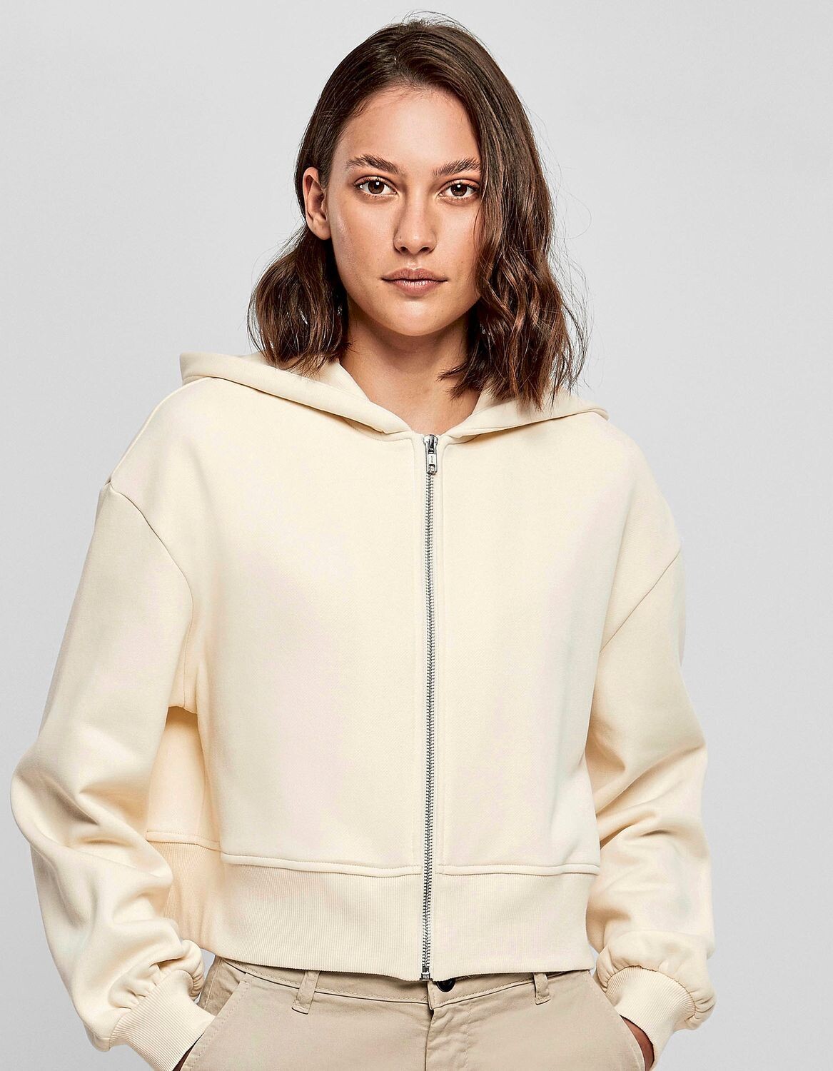 Giacca corta con zip oversize da donna