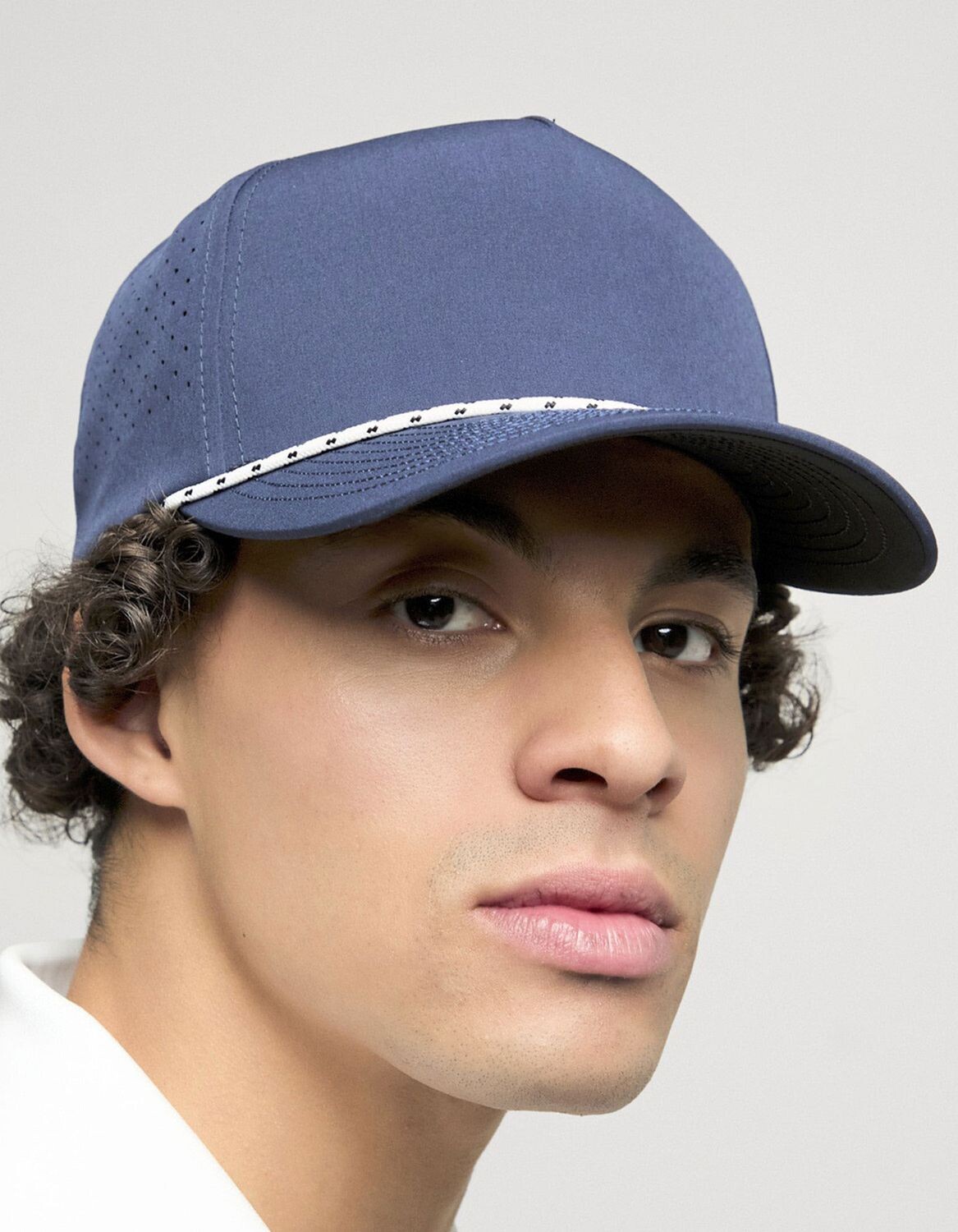YP Classics 5-Panel Snapback Cap with Perforations and Braided Rope