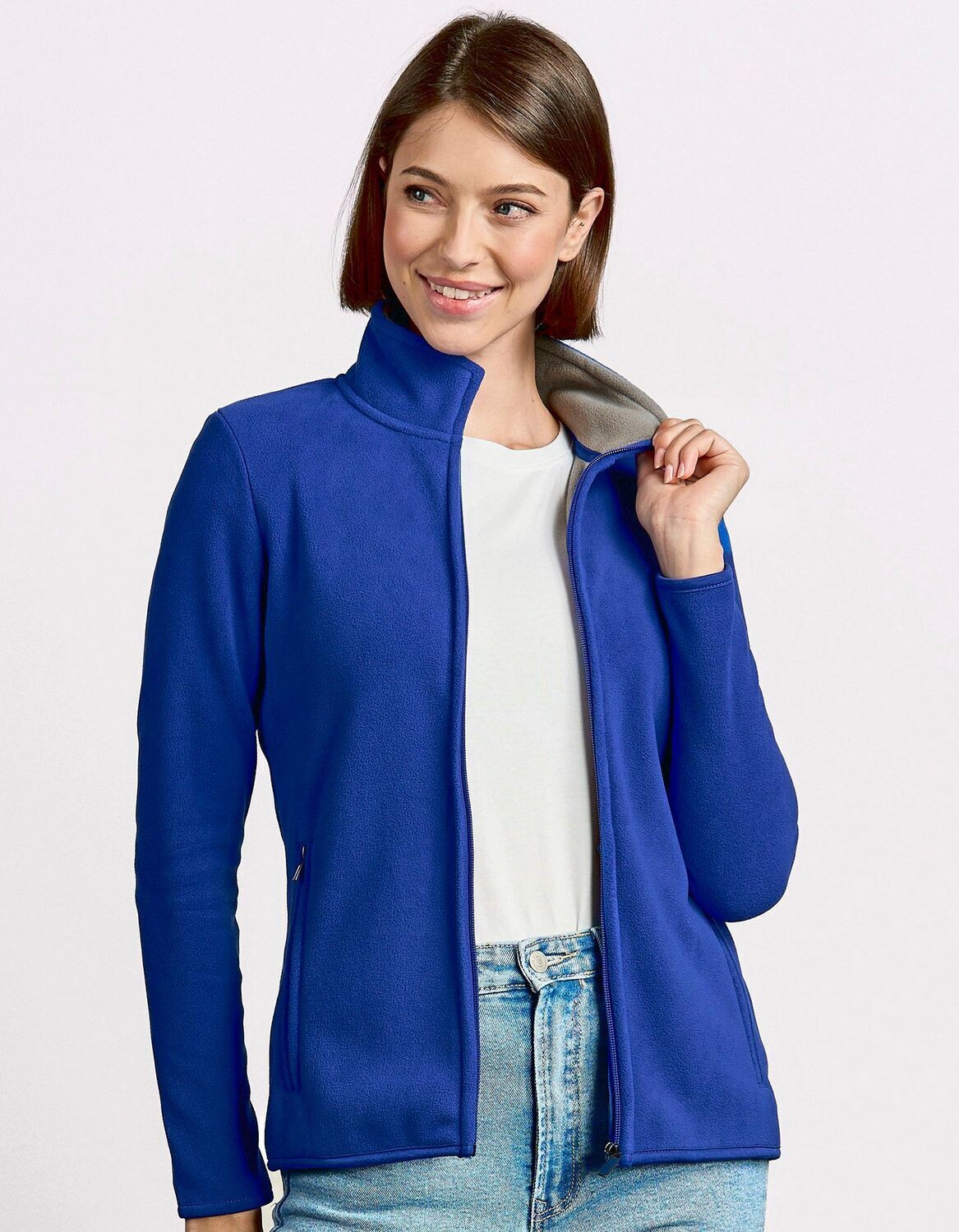 Chaqueta polar doble para mujer