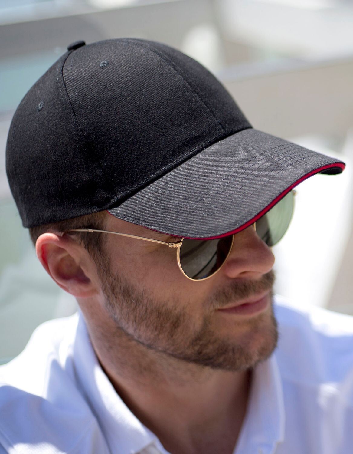 Cappello Memphis in cotone spazzolato a basso profilo con visiera a sandwich