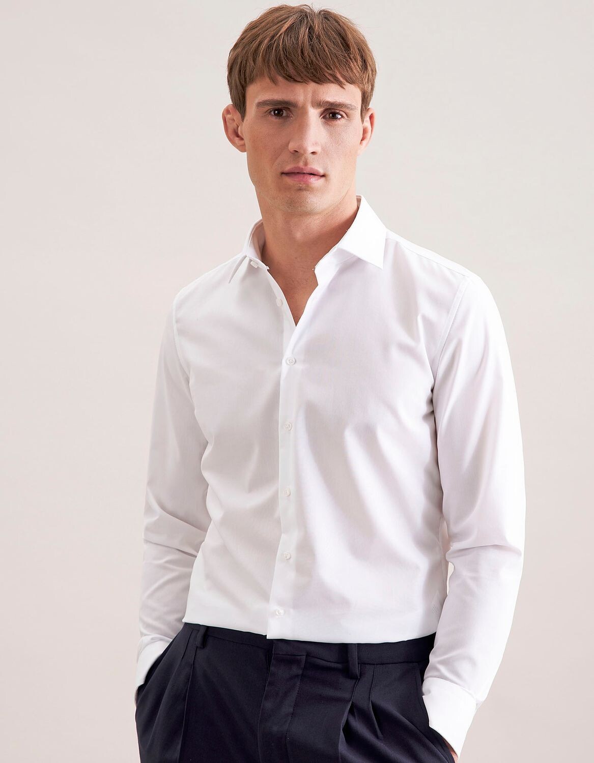 Camicia da uomo slim fit a maniche lunghe