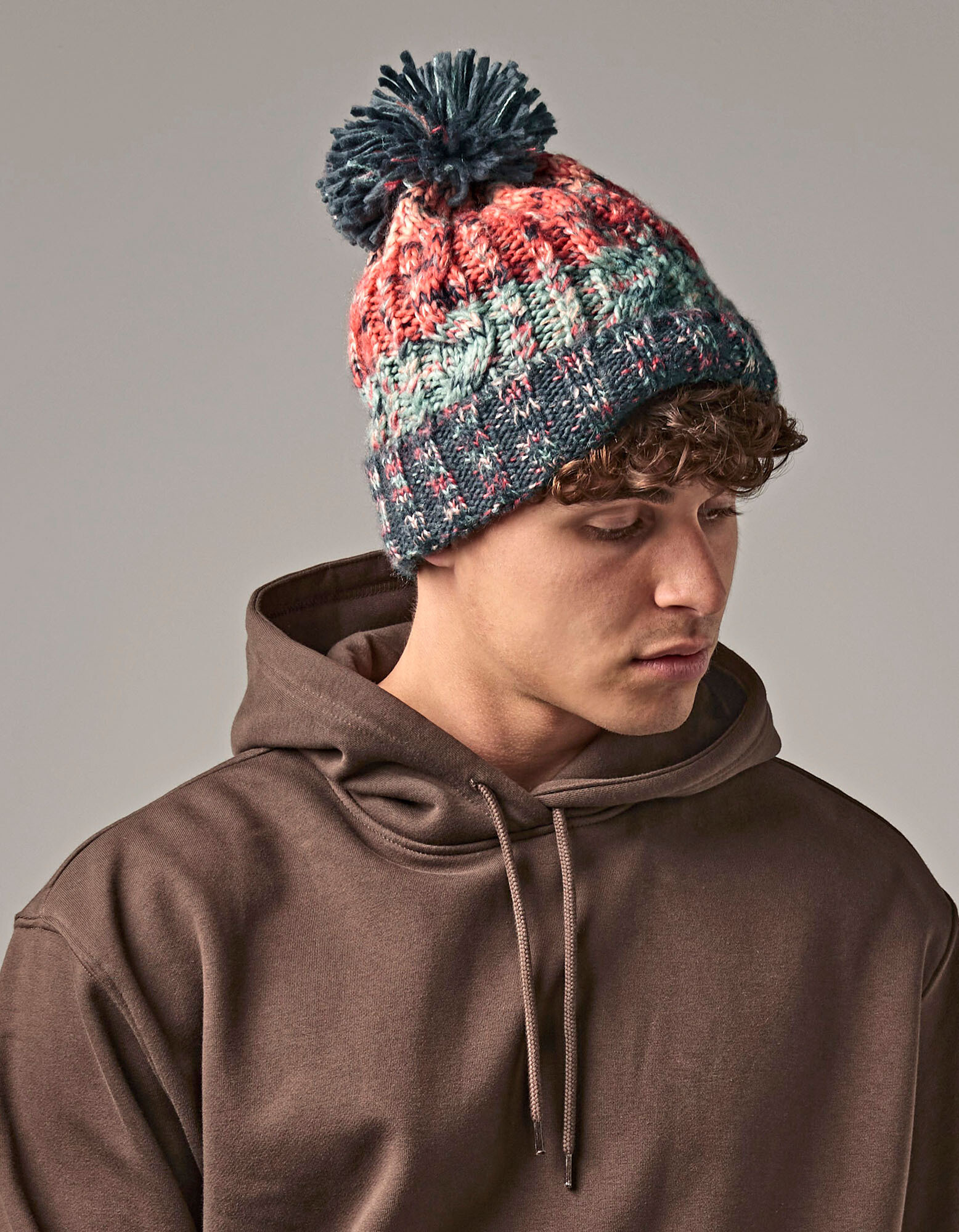 Corkscrew Pom Pom Beanie