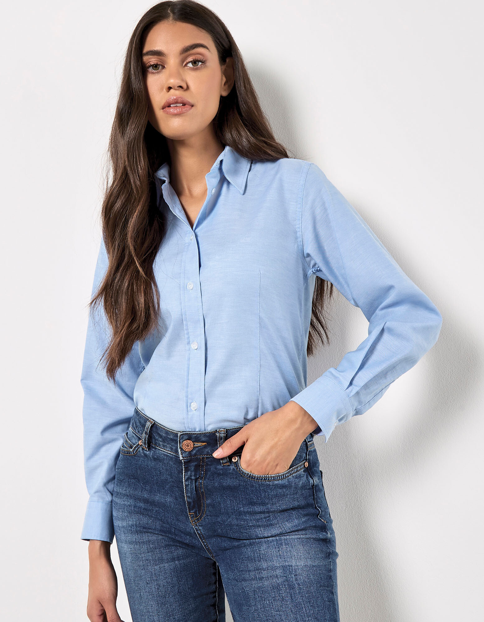 Women's Tailored Fit Workwear Oxford Shirt Long Sleeve