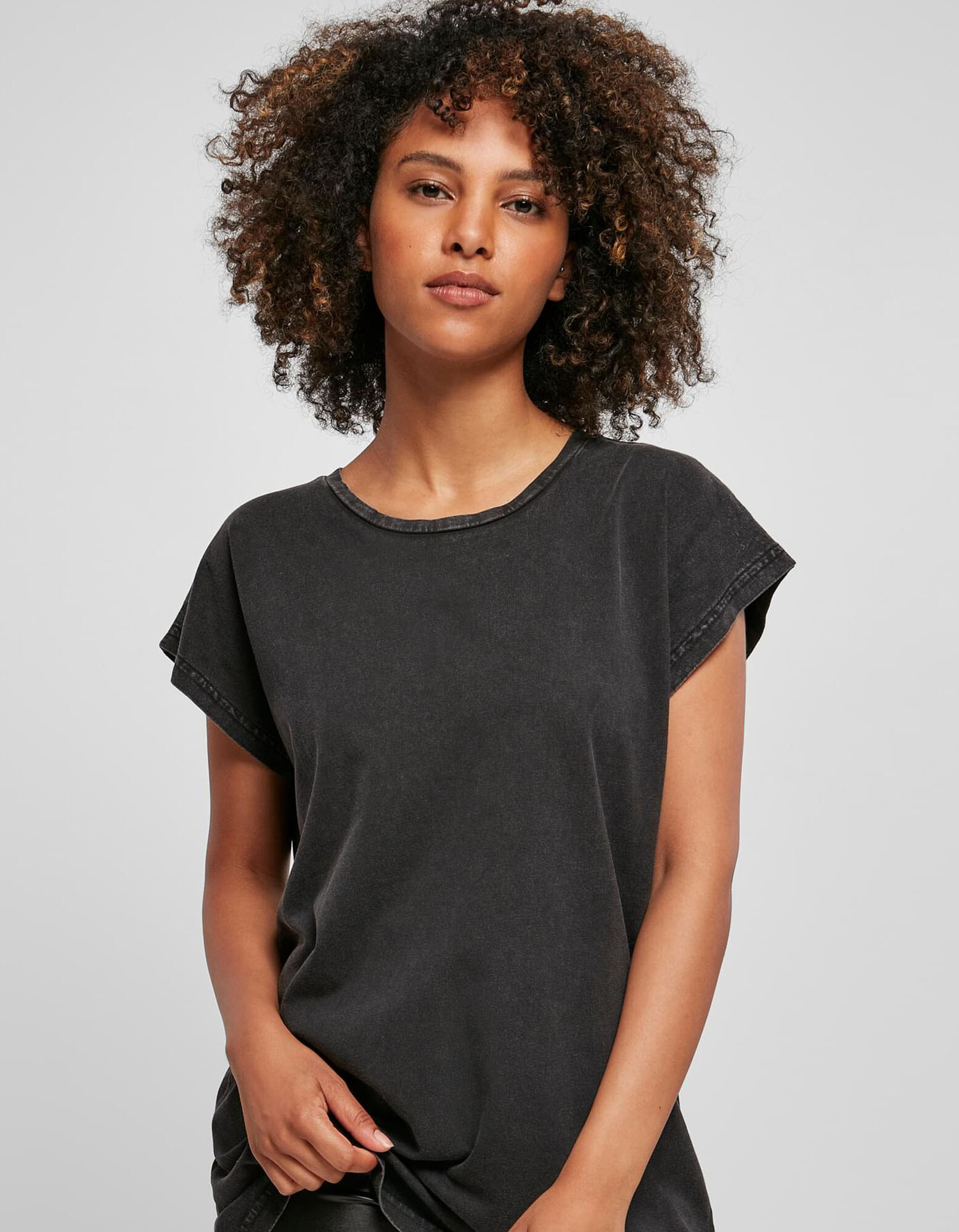 Ladies' Acid Washed Extended Shoulder Tee