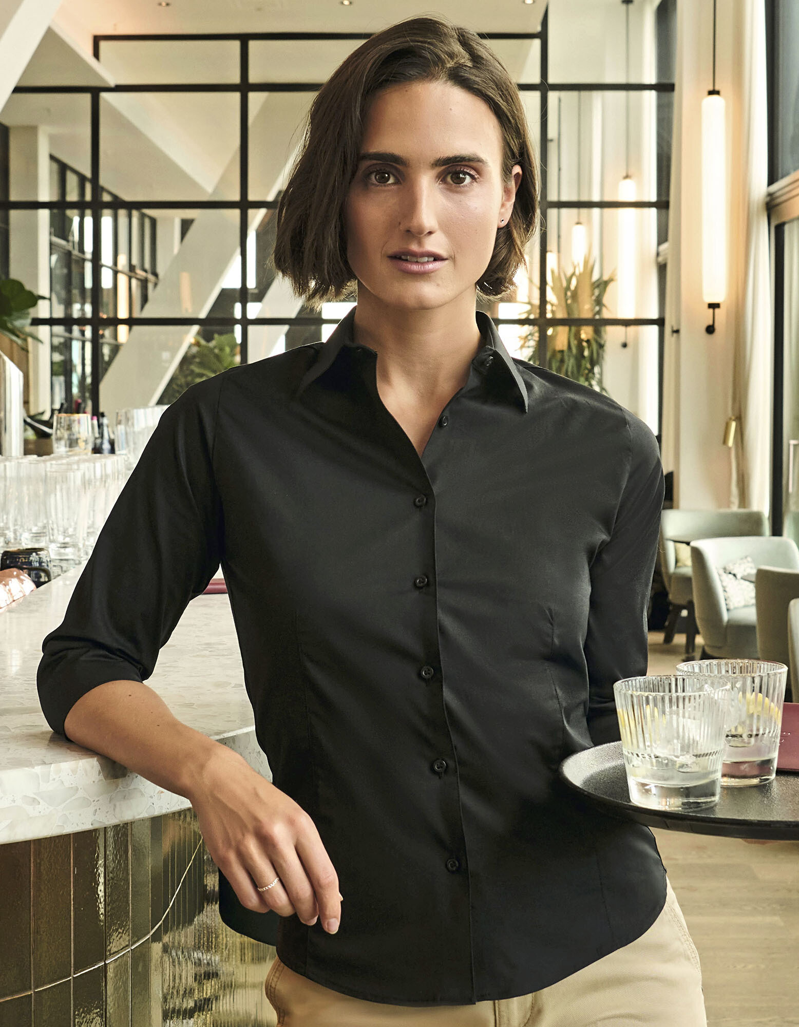 Ladies' Long Sleeve Classic Pure Cotton Poplin Shirt