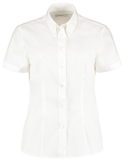 Chemise Oxford pour femme, coupe ajustée, à manches courtes, style professionnel