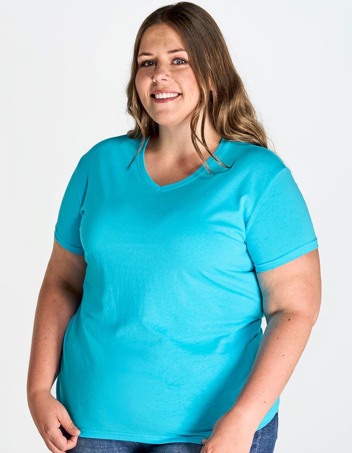 Maglietta Curves da donna con scollo a V