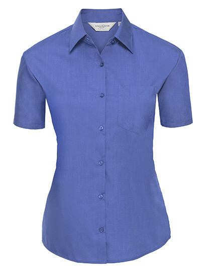 Chemise classique en popeline de polycoton à manches courtes pour femme