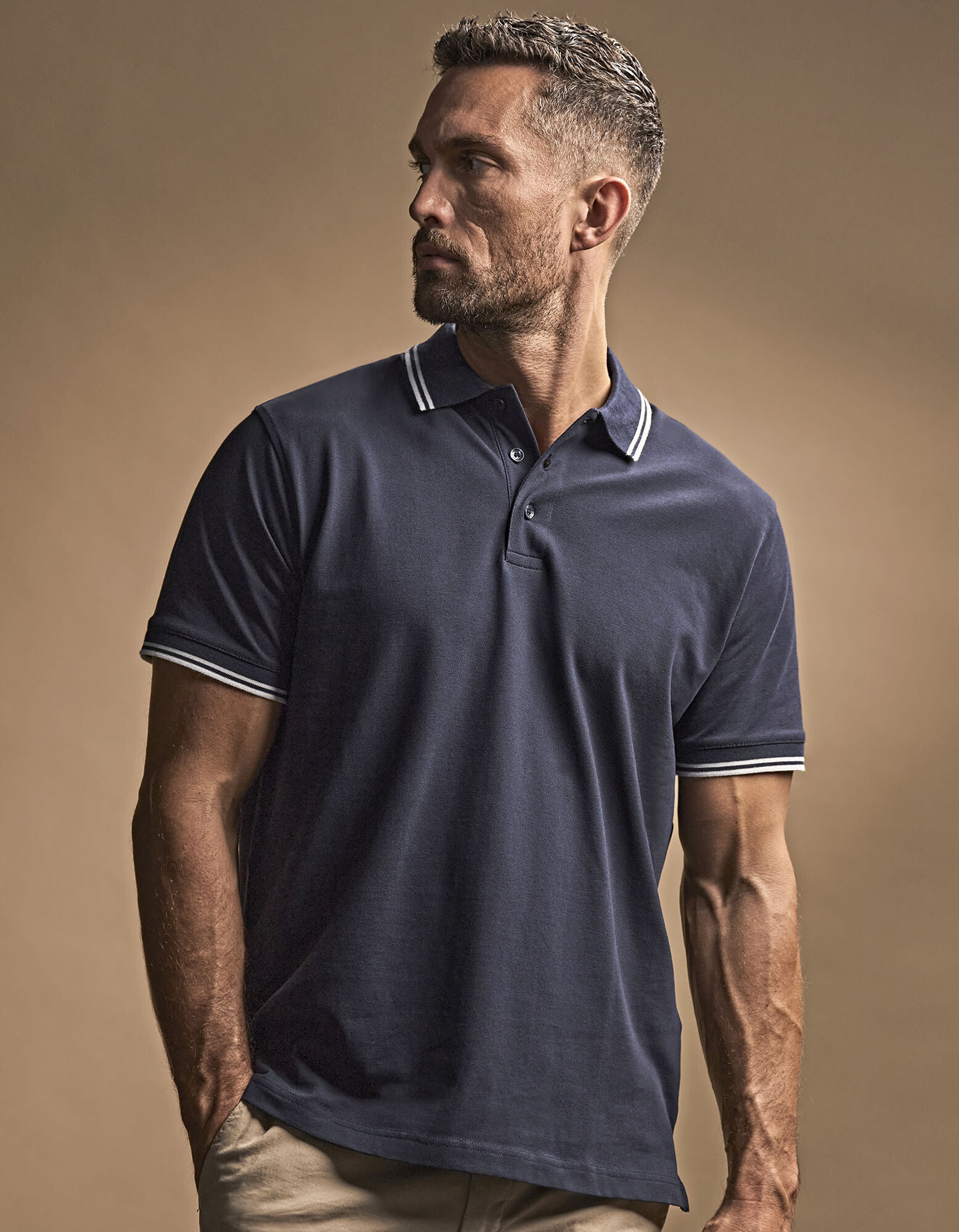 Men´s Luxury Stripe Stretch Polo
