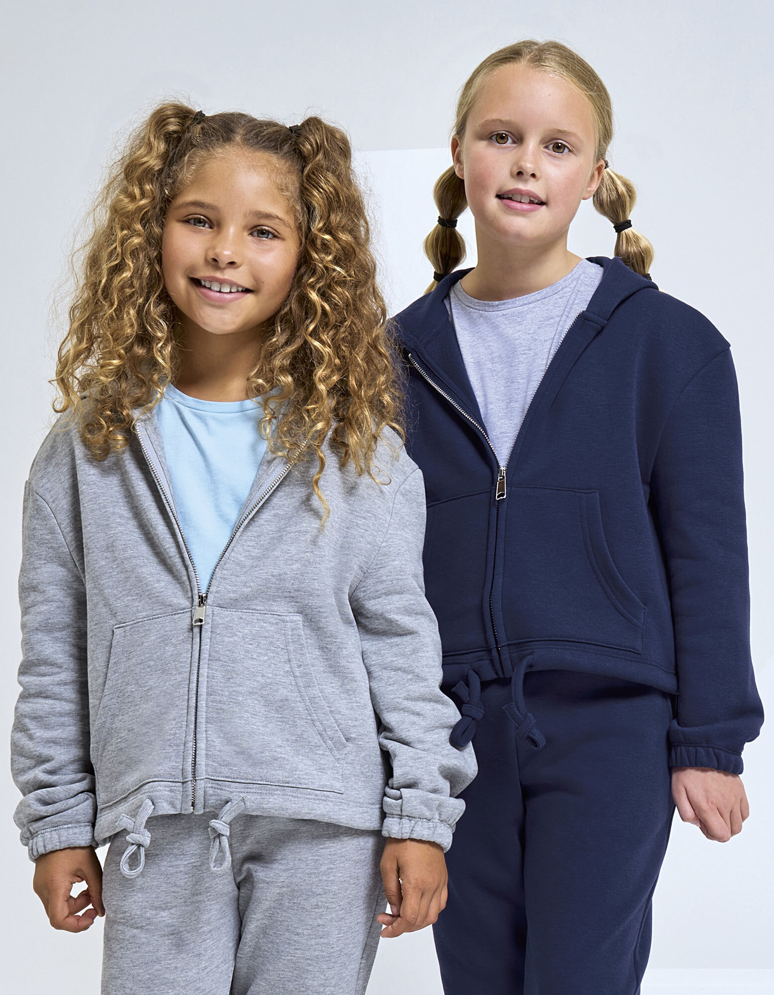 Kids Recycled Cropped Oversize Full-Zip Hoodie