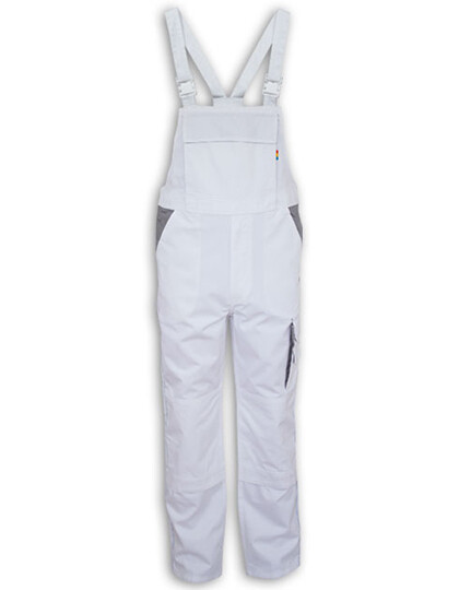 Pantaloni con pettorina a contrasto