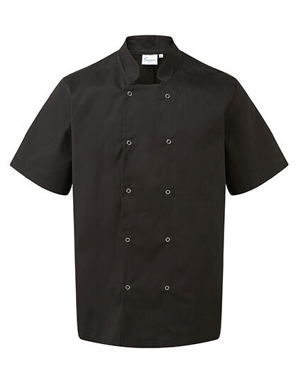 Studded Front Short Sleeve Chef's Jacket