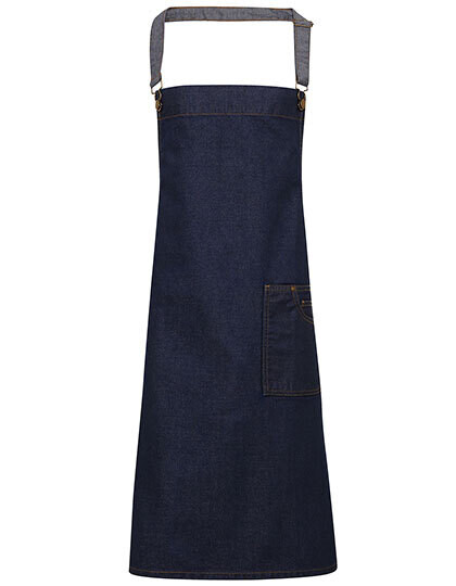 District Waxed Look Denim Bib Apron