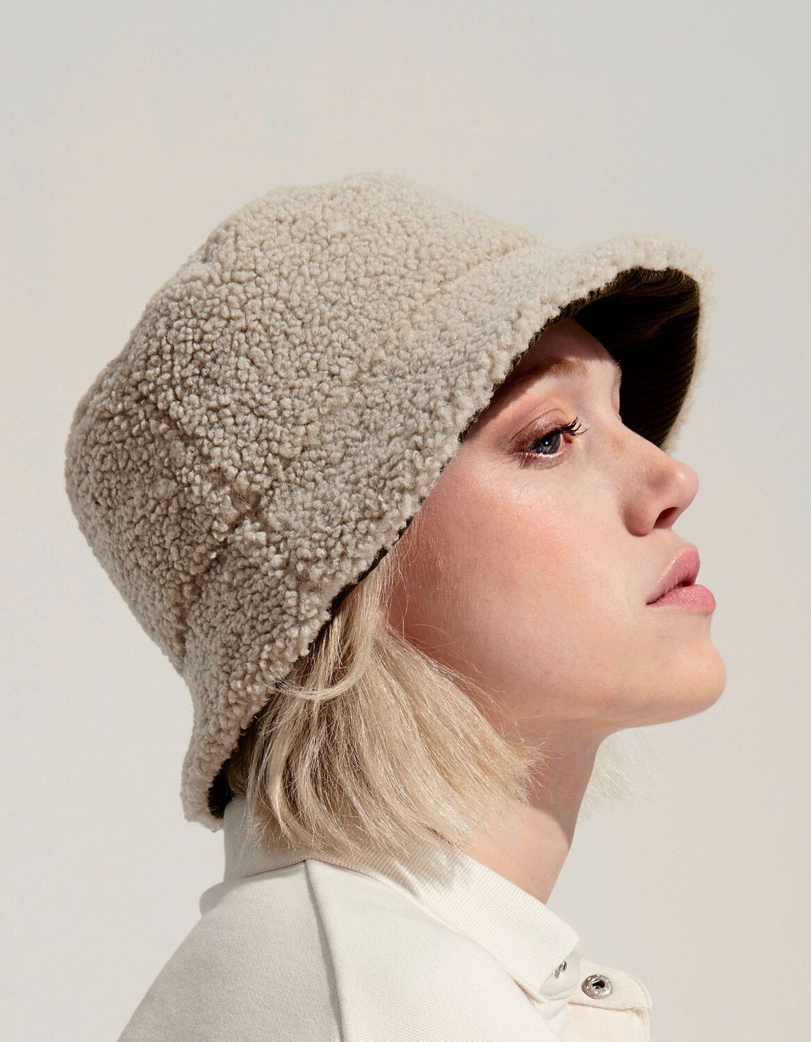 Reversible Sherpa And Velvet Bucket Hat
