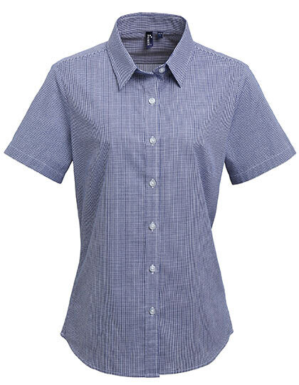 Women´s Microcheck (Gingham) Short Sleeve Cotton Shirt