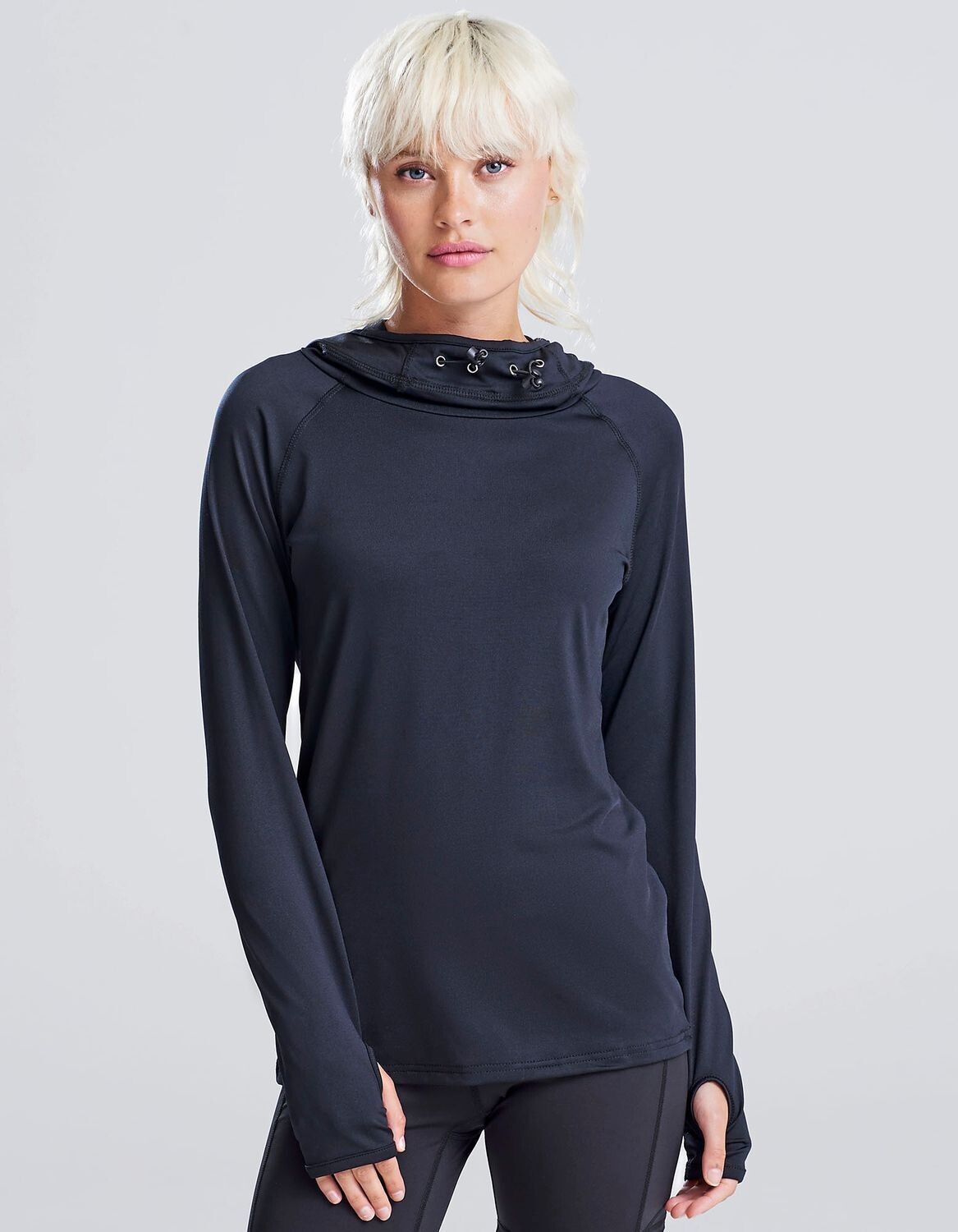 Top donna con scollo a cappuccio