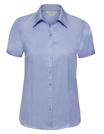 Ladies' Short Sleeve Tailored Herringbone Shirt