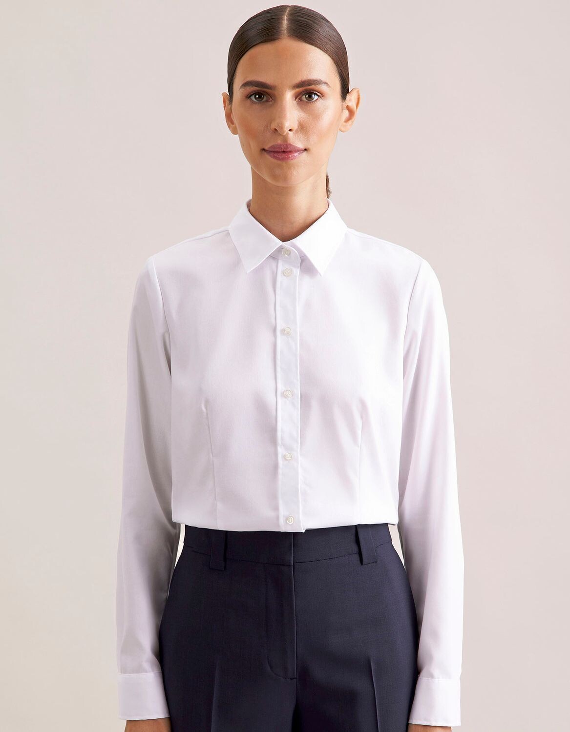 Women's Blouse Regular Fit Fine Twill Longsleeve