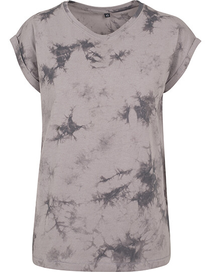 T-shirt da donna a spalla estesa con tintura batik
