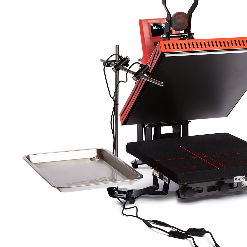 Secabo modular double cross laser with accessory holder for quick coupler and storage module Secabo modular double cross laser with accessory holder for quick coupler and storage module