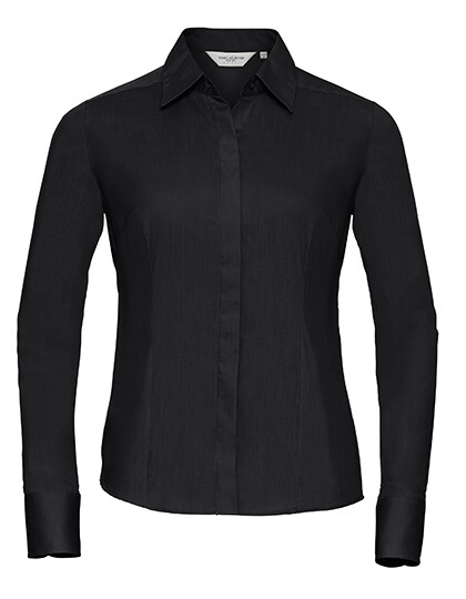 Ladies' Long Sleeve Fitted Polycotton Poplin Shirt