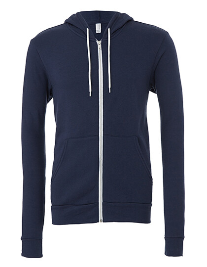 Felpa con cappuccio unisex in policotone e pile con zip intera