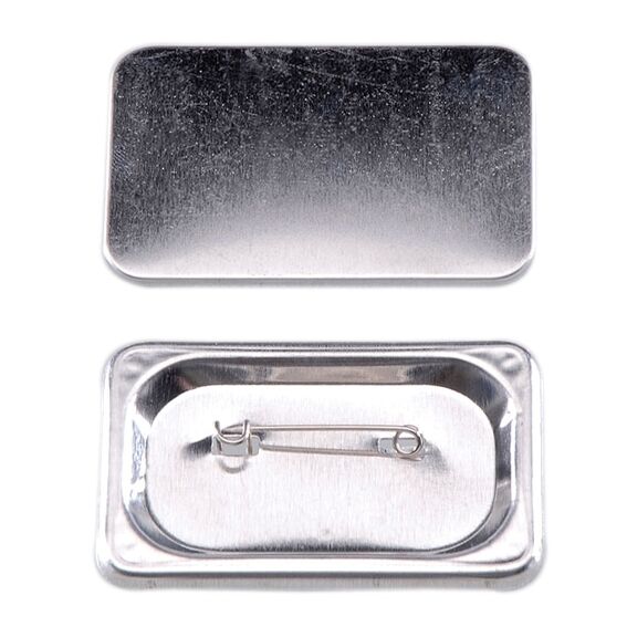 100 rectangular buttons with safety pin