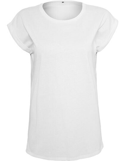 Camiseta de mujer con hombros anchos