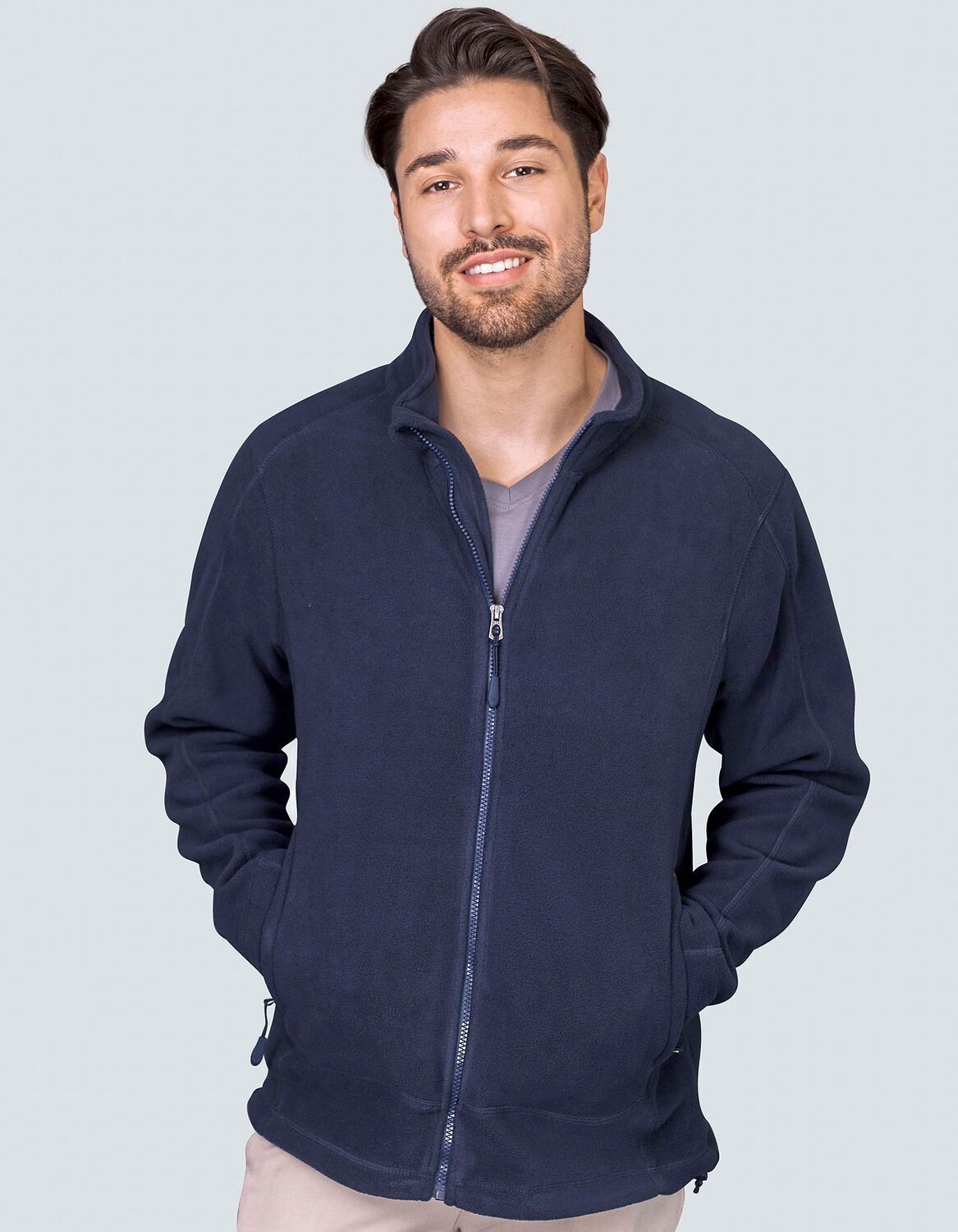 Giacca in pile da uomo con zip integrale