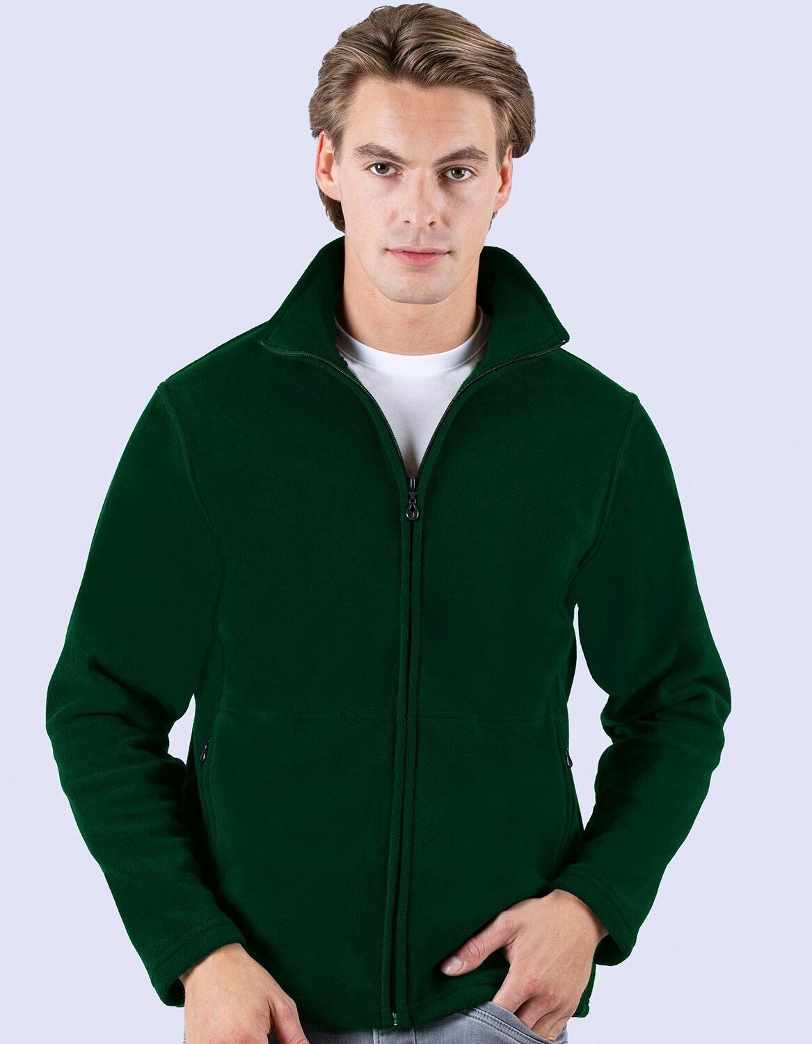 Giacca in pile con zip integrale da uomo