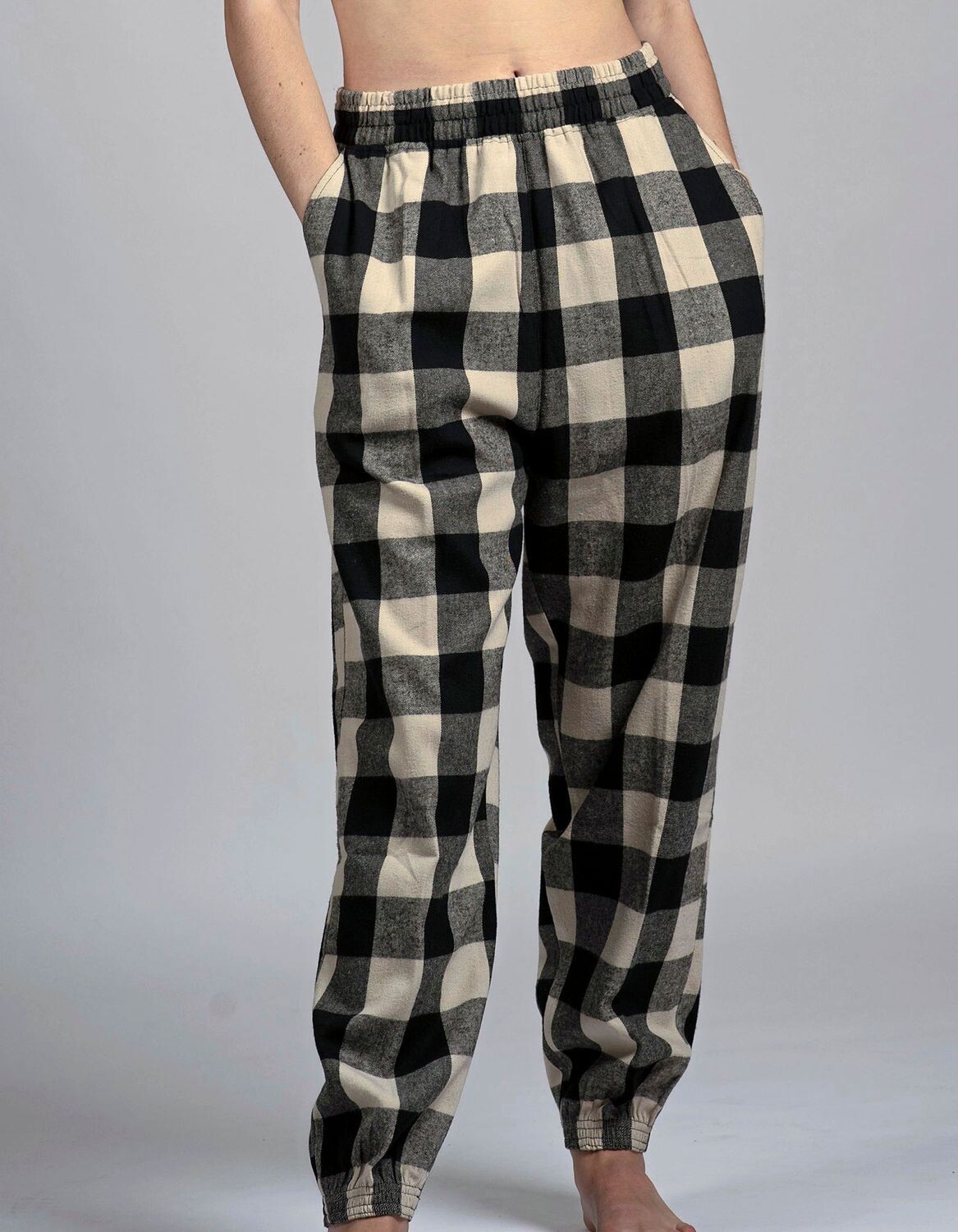 Pantalone jogger in flanella