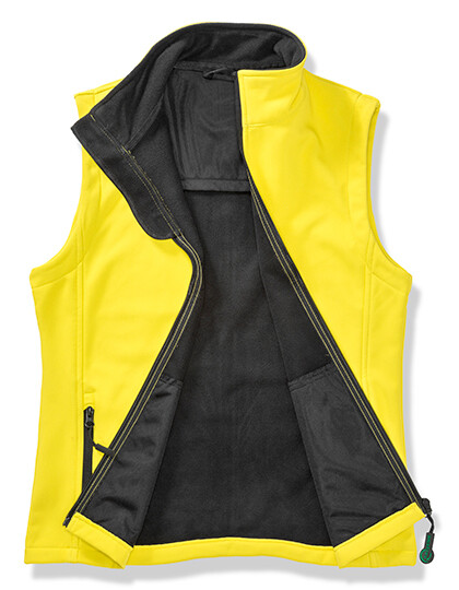 Gilet sans manches Softshell imprimé pour femme, avec doublure en polaire recyclée