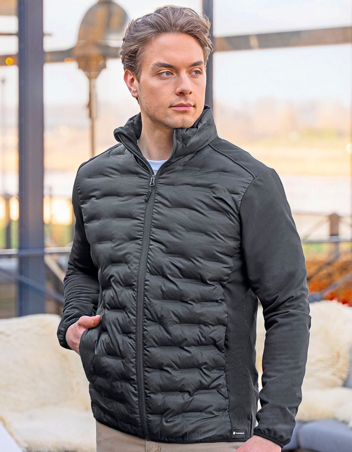 Men's fleece hybrid jacket