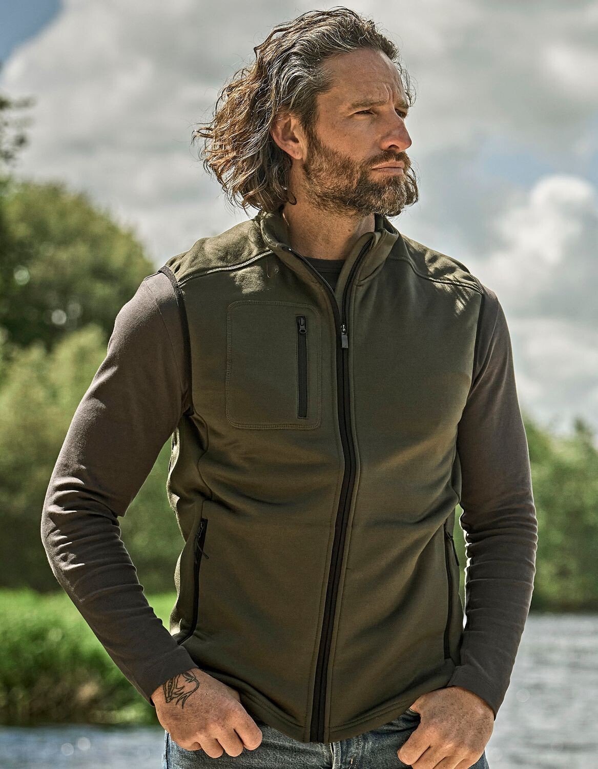 Stretch fleece bodywarmer
