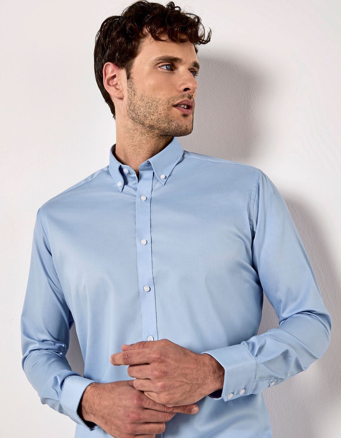 Camicia da uomo Slim Fit Stretch Oxford a manica lunga